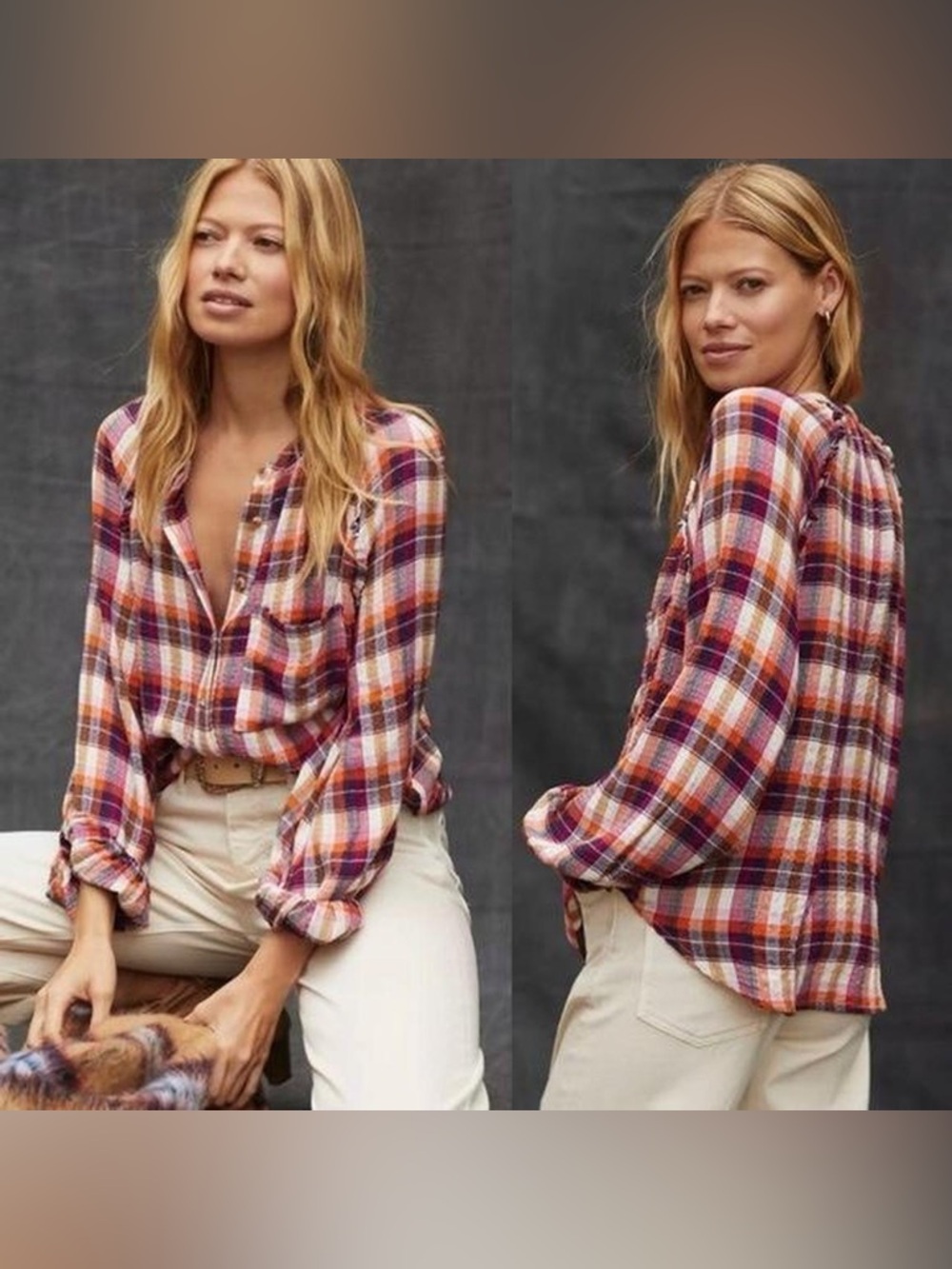 Anthropologie / Pilcro | Breezy Plaid Button-Down Shirt